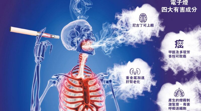 致癌 傷肝腎 刺激氣管 電子煙一樣有毒