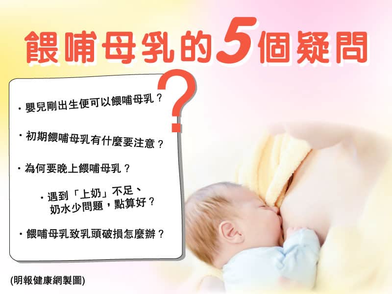 母乳Q&A｜解答餵哺母乳時間、抱嬰兒姿勢、奶水不足、乳頭破損等5個疑問