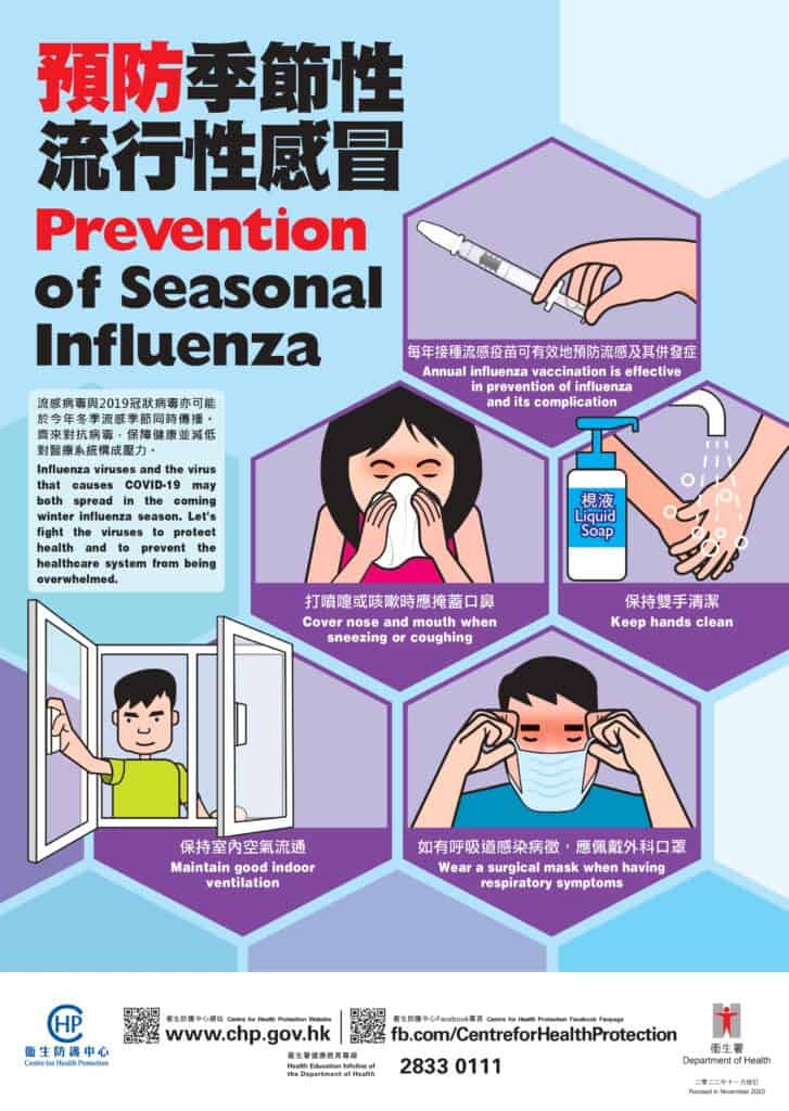 【冬季流感】保護自己及身邊人 及早接種流感疫苗和新冠疫苗 （衛生處方）